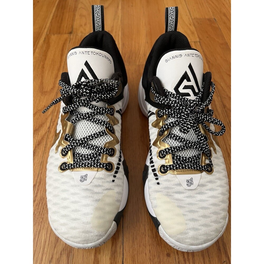 Nike Giannis Immortality Championship Men Shoe White Black Gold Size 6.5